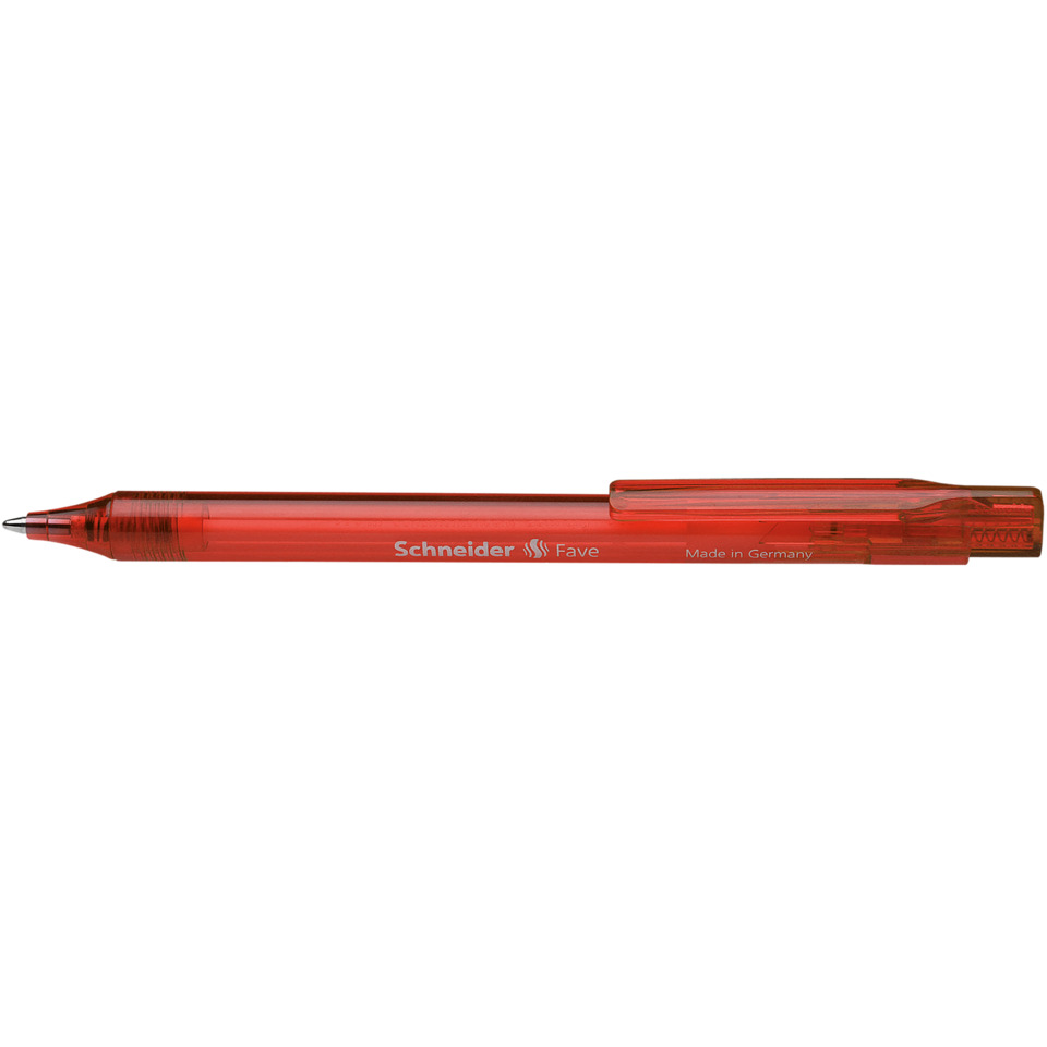 Kugelschreiber, Schreibgerät, Transparenter Kunststoff, Rot, Made in Germany