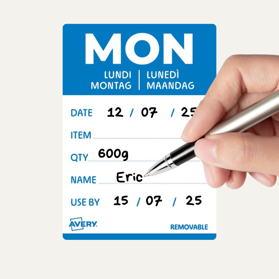 ersatzetikett, handh.after, Avery, Kartonlabel, Montag