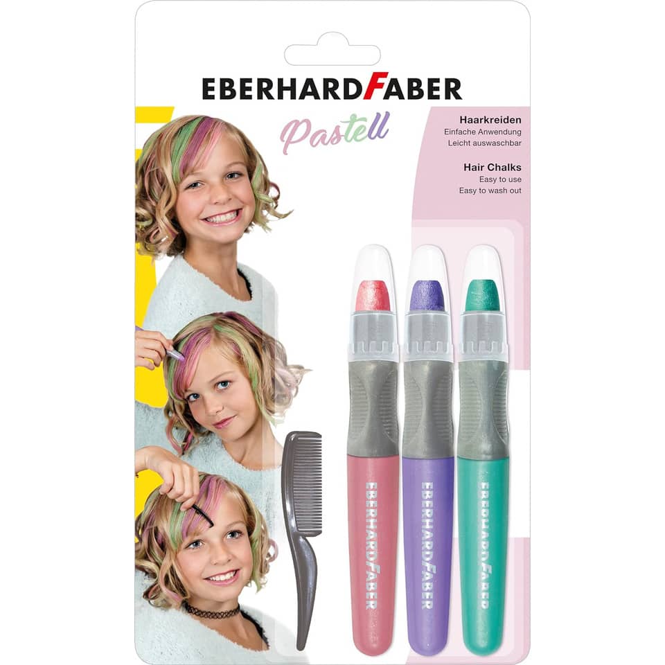 Haarkreide, Pastellfarben, Haarkreide, Haarstifte, Frisier-Set