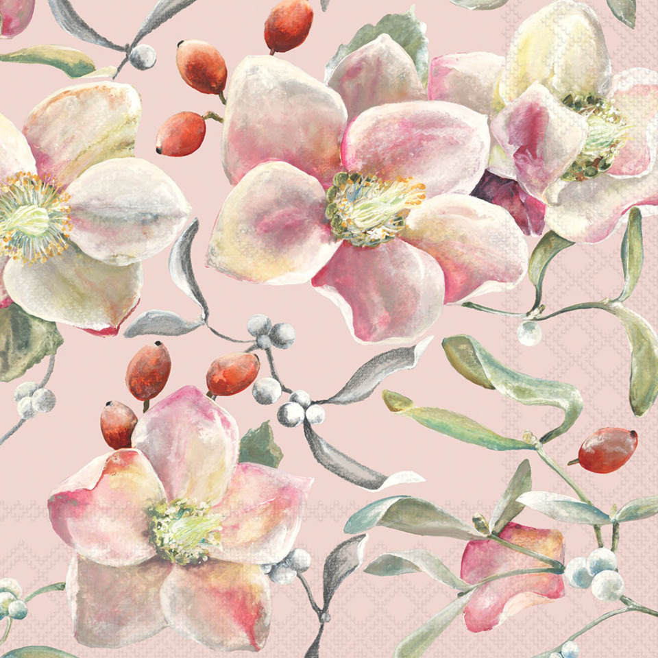 Blumenmotiv, Blüten, Pastellrose, Stoffdesign, Bunch-Pattern