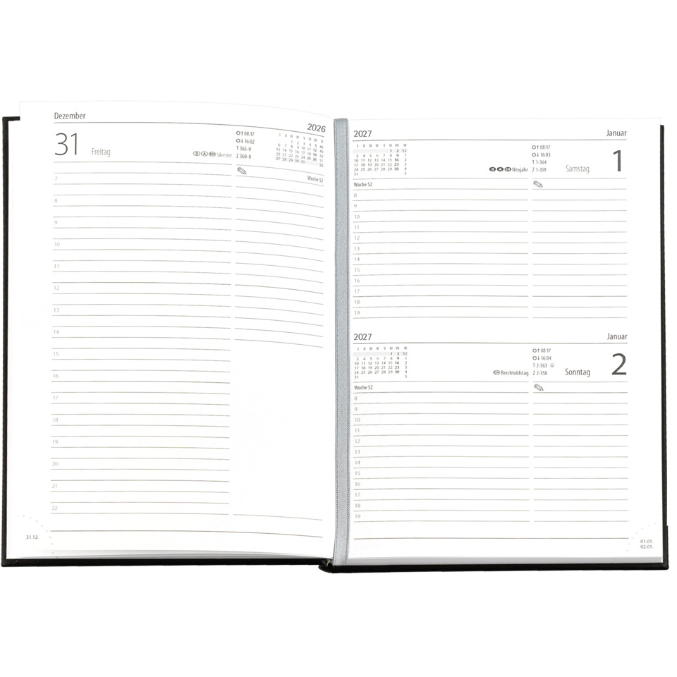 Kalender, Planer, Hardcover, Spiralbindung, Tagesplaner