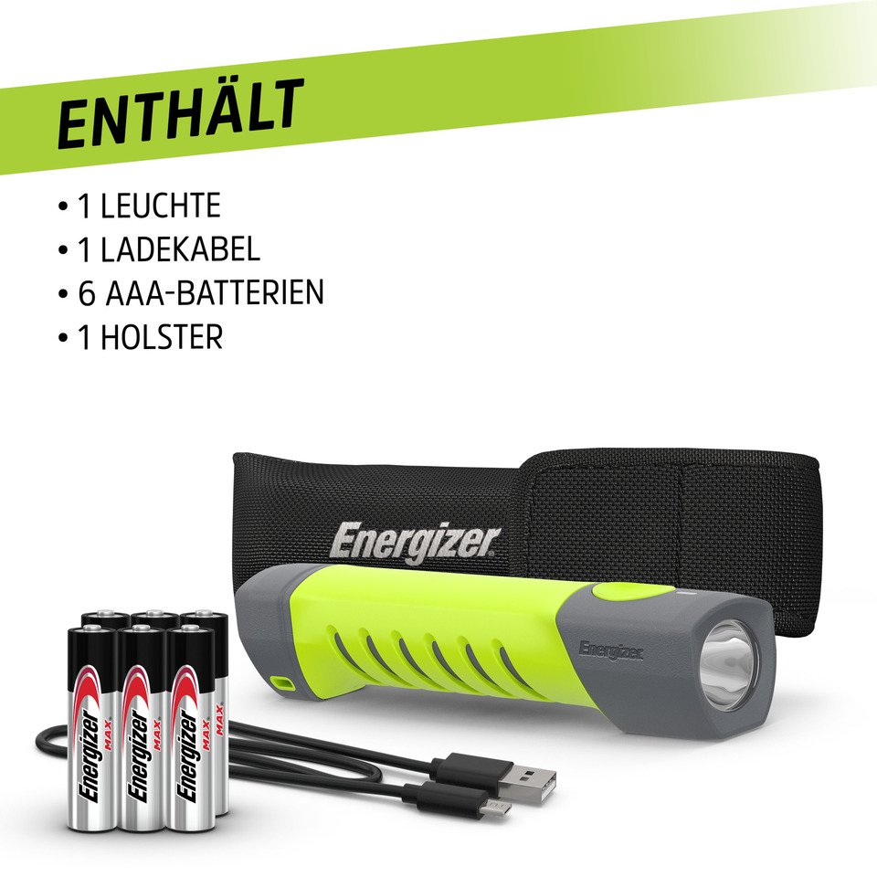 Kopflampe, LED-Lampe, Batterie, Ladegerät, Gehäuse