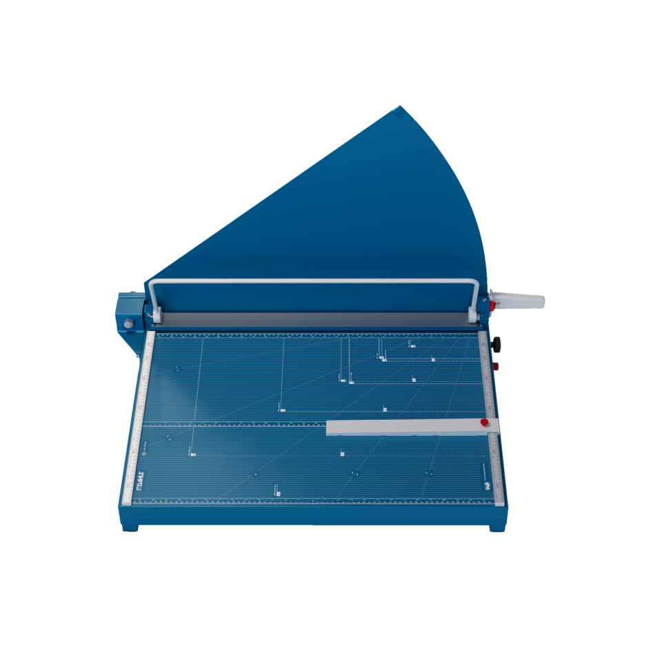 Schneidemaschine, Papierschneidemaschine, Lineal, Metall, Blau