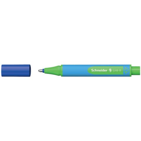 Kugelschreiber Slider Link-It, Kappenmodell, XB, blau, Schaftfarbe: cyan SCHNEIDER 50-154503
