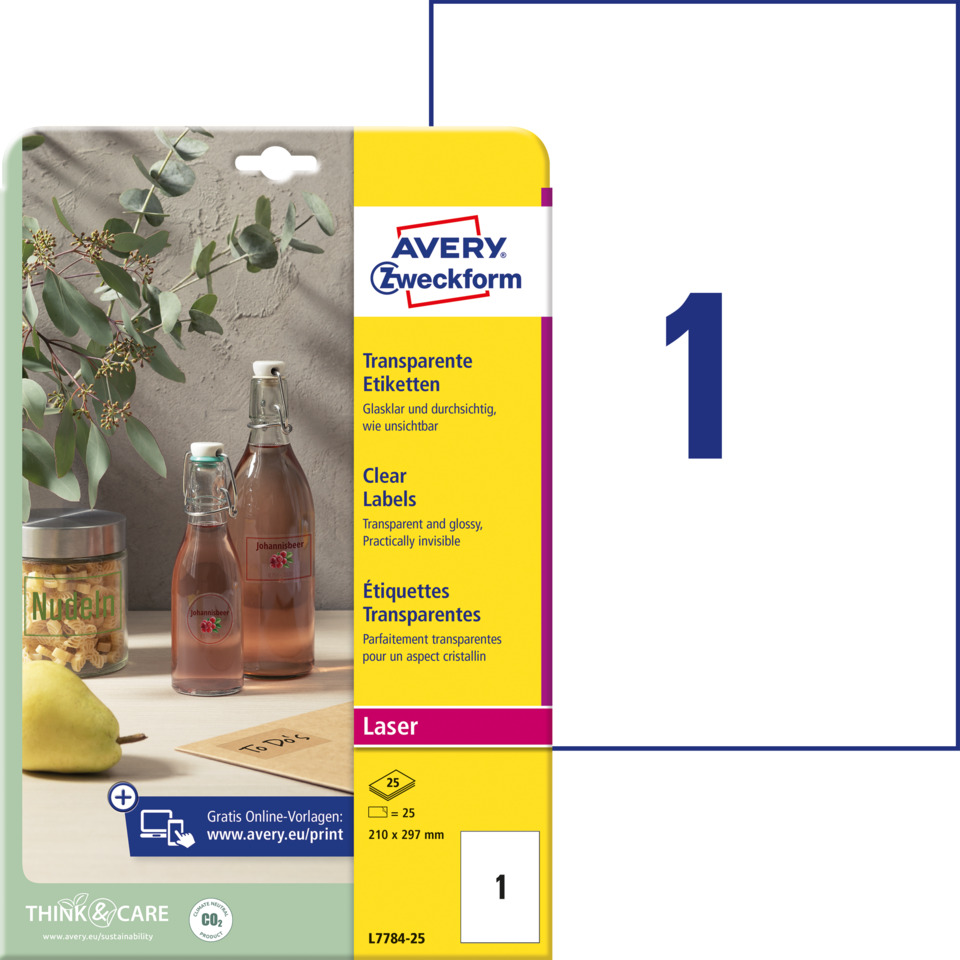 Etiketten, Transparent, Avery, Laser, 1, etiketten, transparente etiketten, laser, laser etiketten, avery zweckform