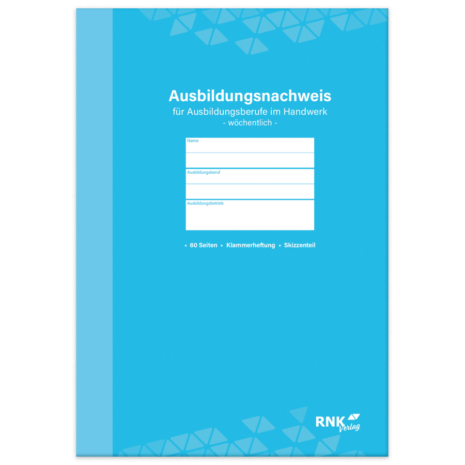 Ausbildungsnachweis - Heft, DIN A4 mit Skizzenteil, 30 Blatt RNK 5051