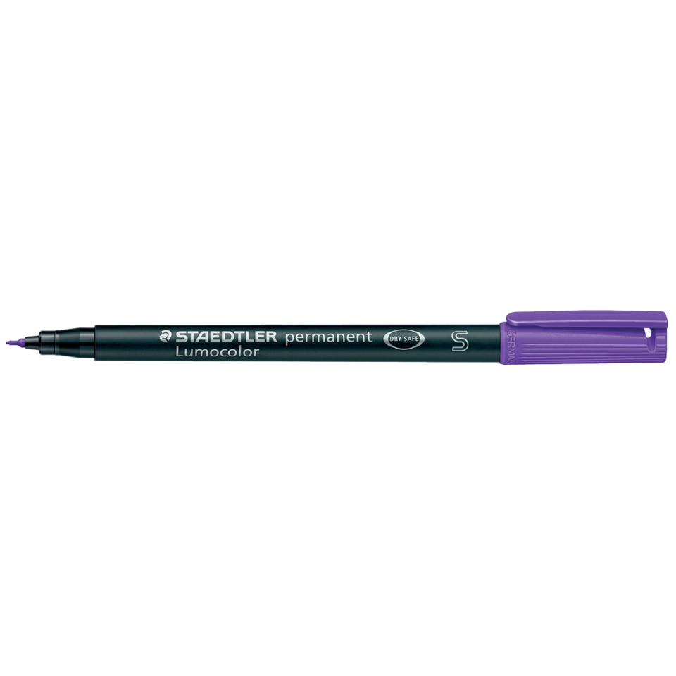 Marker, Permanent marker, LumoColor, Kappe lila, Feiner Spitze