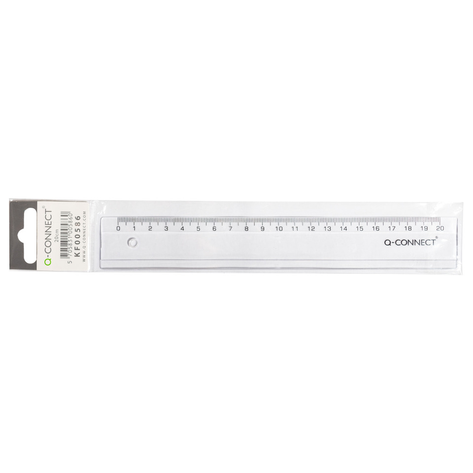 Lineal, Messer, transparent, Plastik, 20 cm