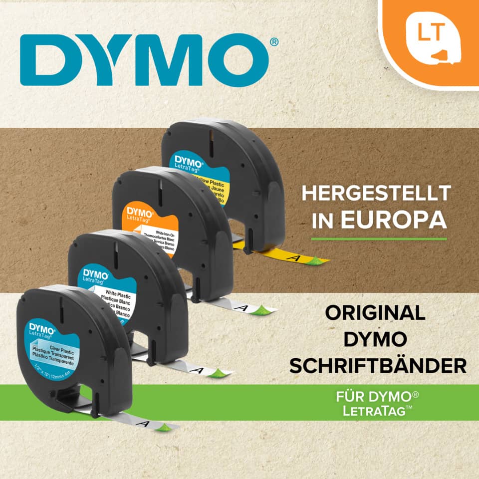 Etikettenspulen, Dymo LetratTag, Schriftbandspender, Schriftband, ETIKETTENTAPE