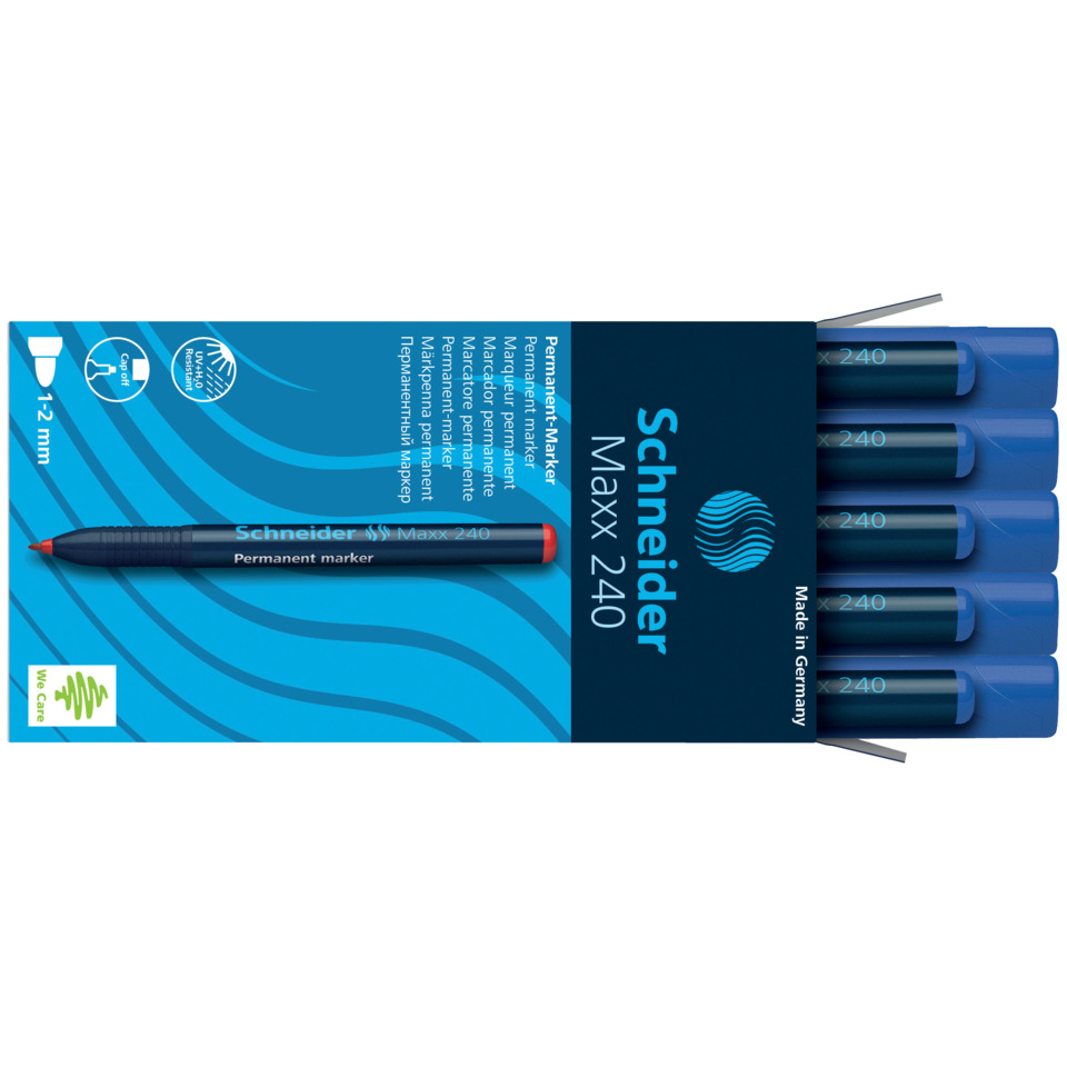 Permanentmarker, Schneider, Maxx 240, Blauer Marker, Feine Spitze
