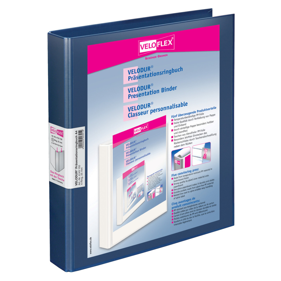 Präsentationsringbuch, Binder, Pappe, Präsentationsmappe, Ringbuch mit Tasche