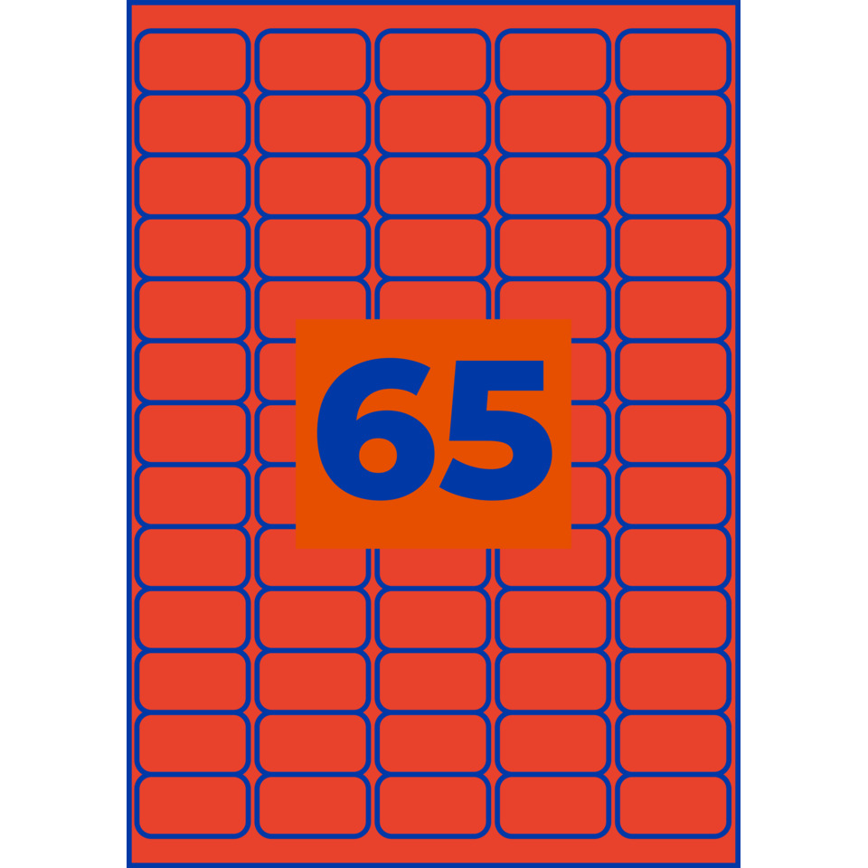 Etiketten, Aufkleber, Farbdruck, Avery Zweckform, Klebepapier, Stickergitter, Etiketten, Raster, Vorderseite, Größe65