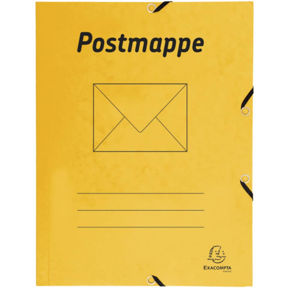 Postmappe, Klemmbindung, Schwarzgelb, Briefumschlag-Design, Ordner-Trackpapier