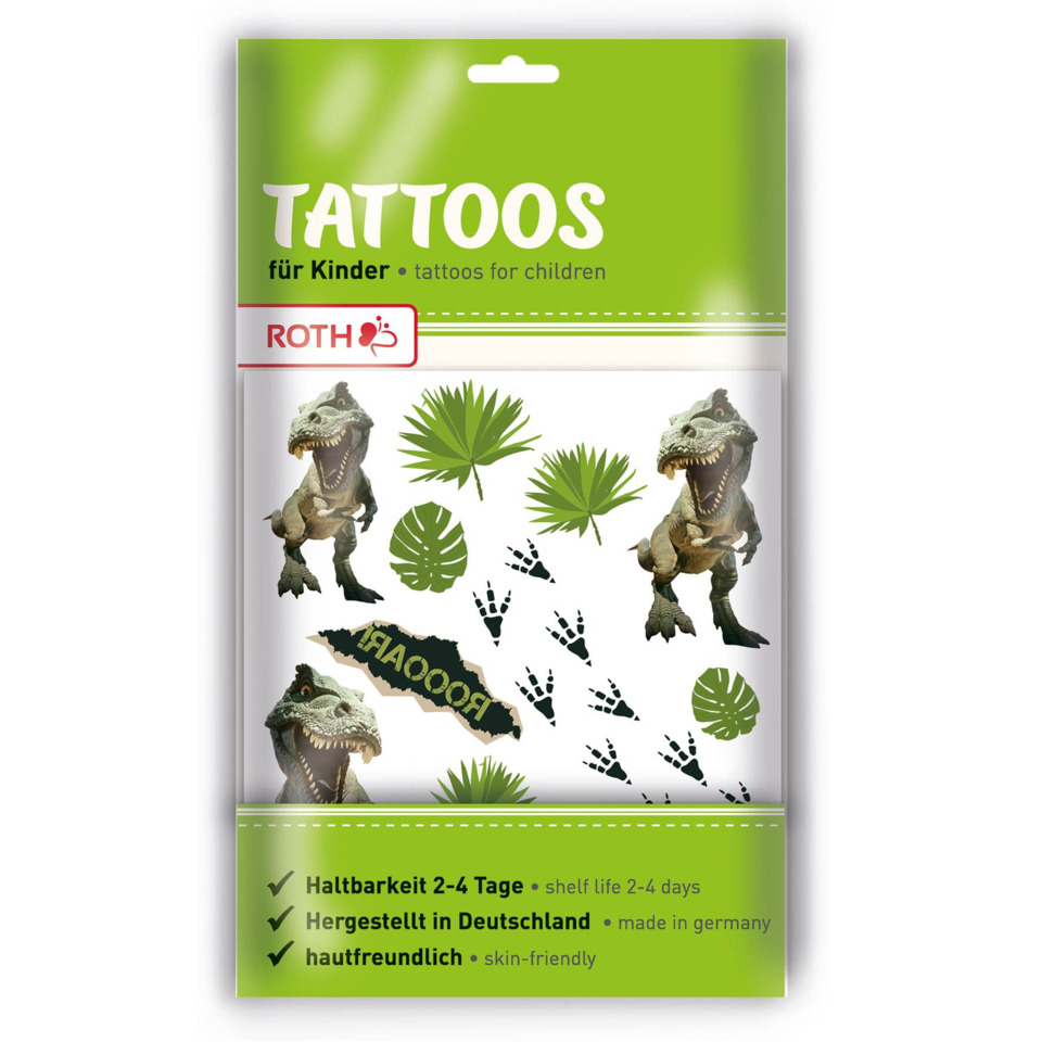 Tattoos, Kinder, Dinosaurier, Blätter, Fußabdrucke