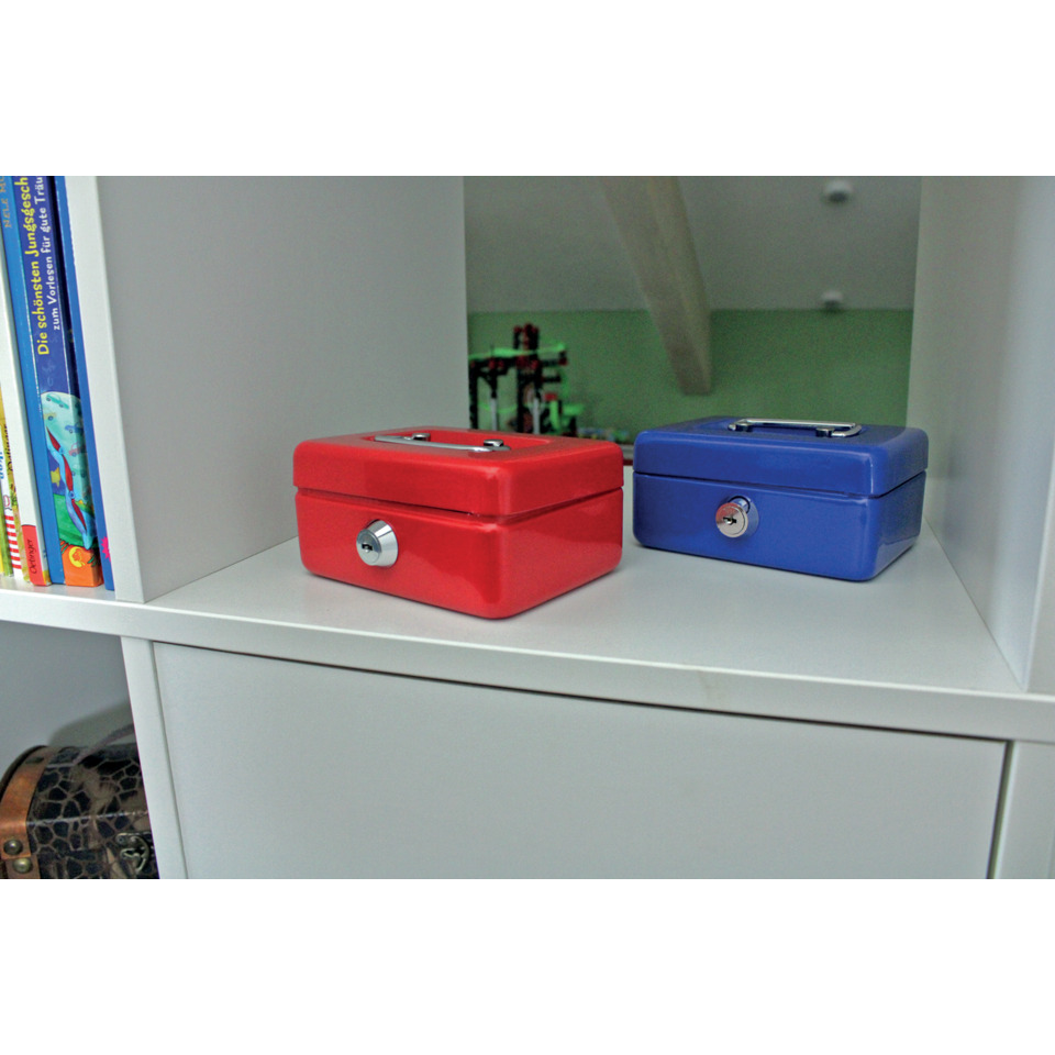 Werkzeugkiste, Kiste, Schloss, rote Box, blaue Box