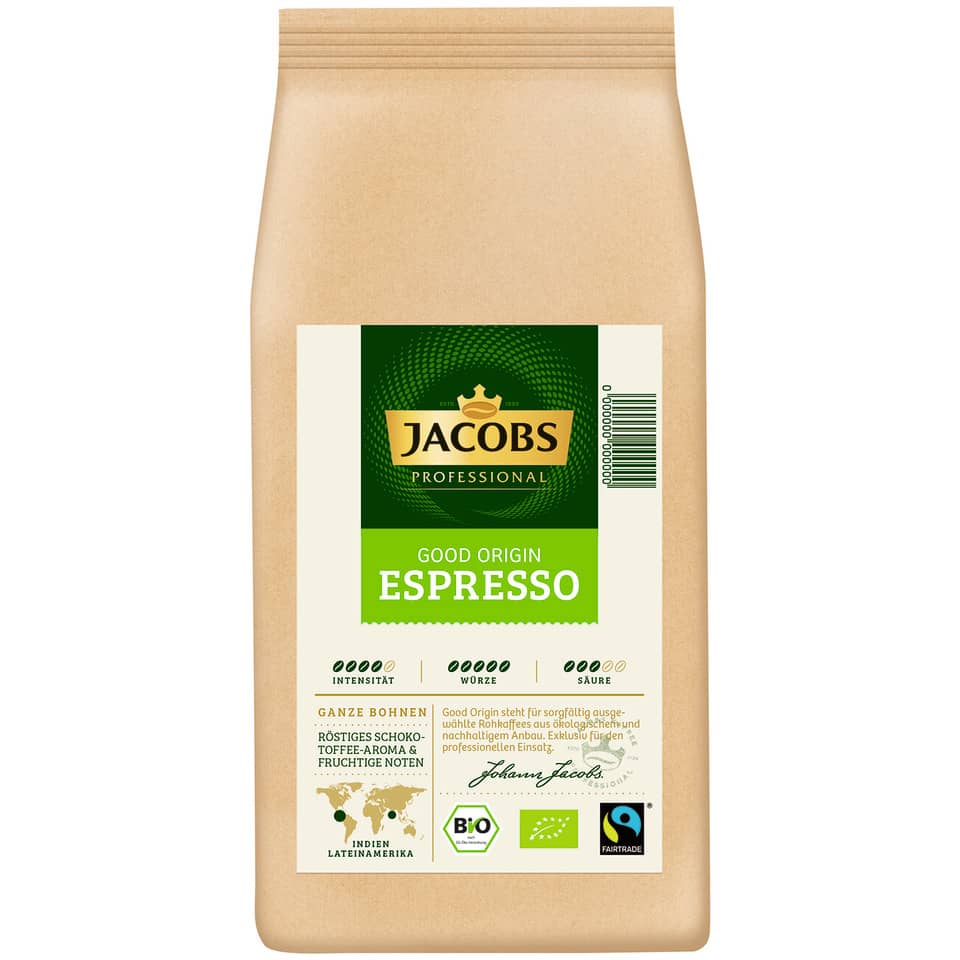 Espresso, Kaffee, Ganze Bohnen, Bio, Jacobs Professional