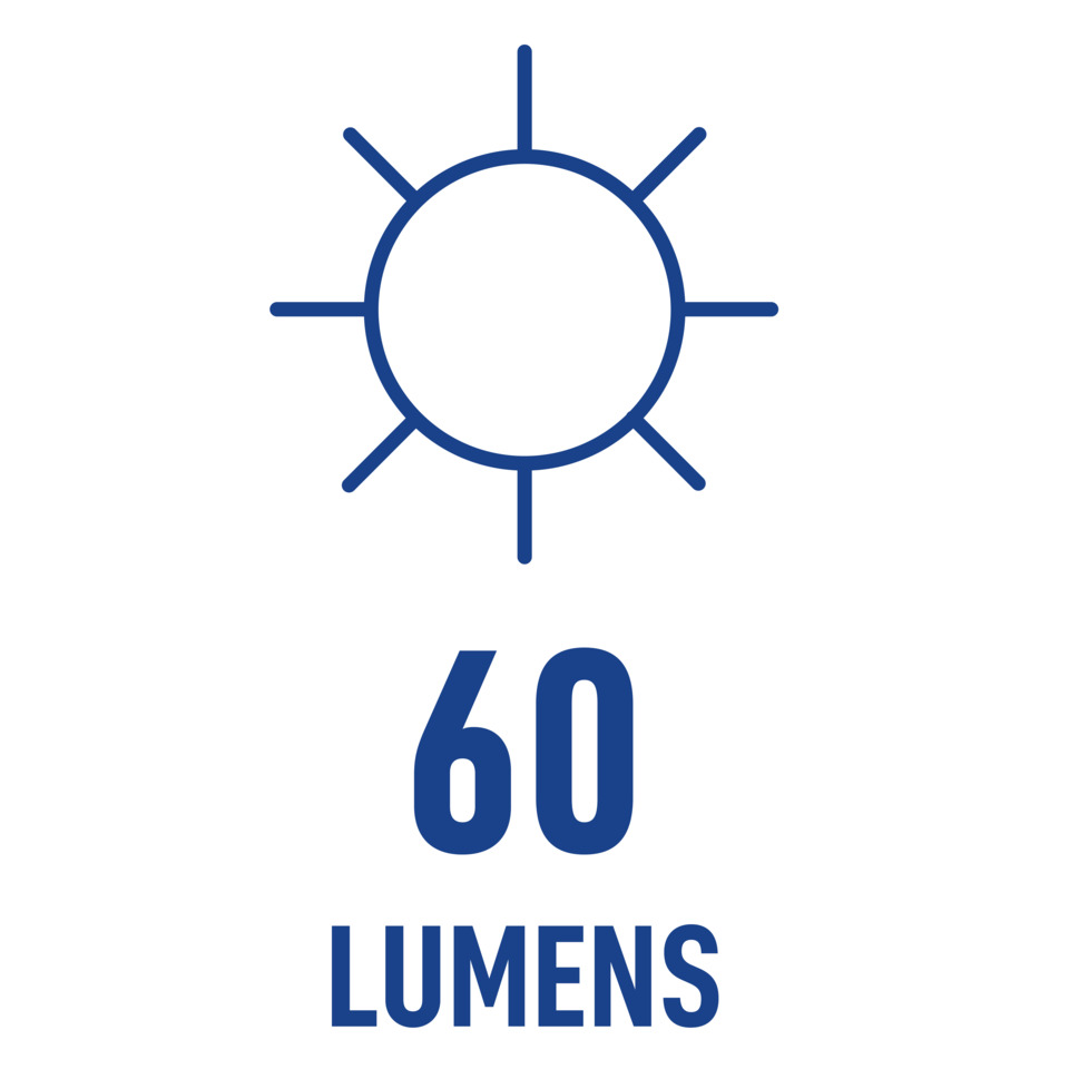 Luminssymbol, 60 lumen, Lichtquelle, Sichtbarkeit, Darstellung