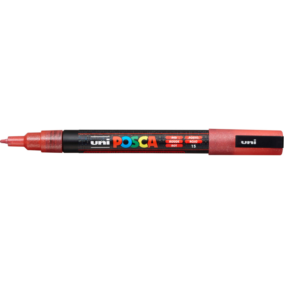 Marker, Permanent-ink, Red, Dual-cap, Plastic pen
