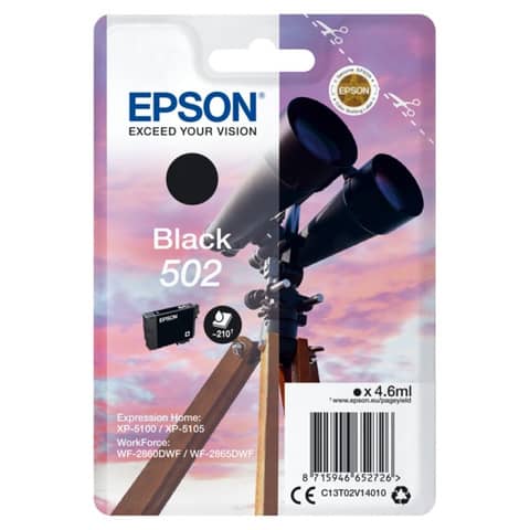 Inkjetpatrone Nr.502 schwarz EPSON C13T02V14010