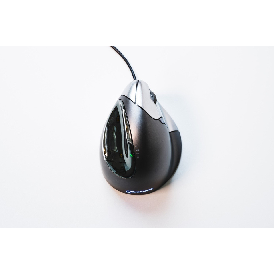 ergonomische Maus, optische Maus, USB Kabel, schwarz, rechtshändige Maus
