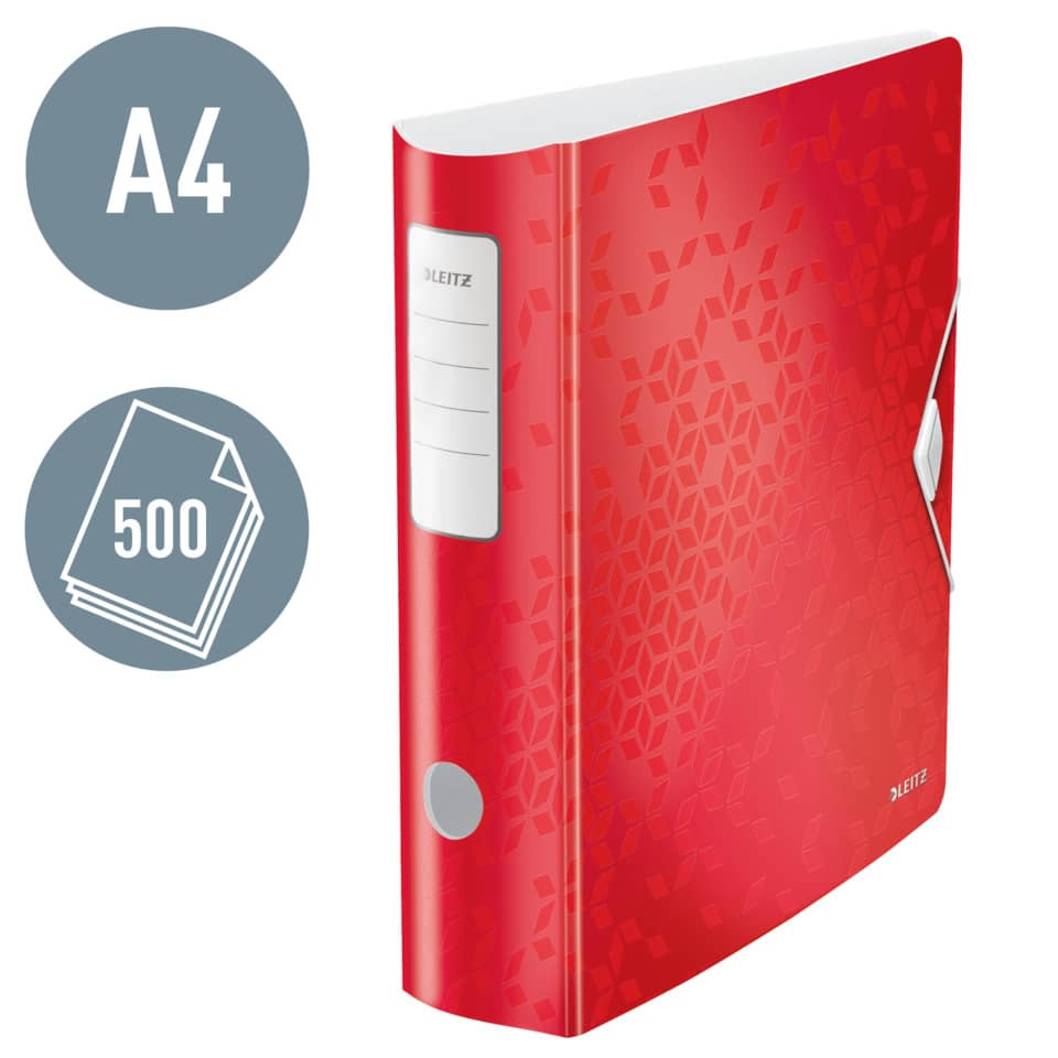 A4, Ordner, Braun, Rot, Spiralverschluss