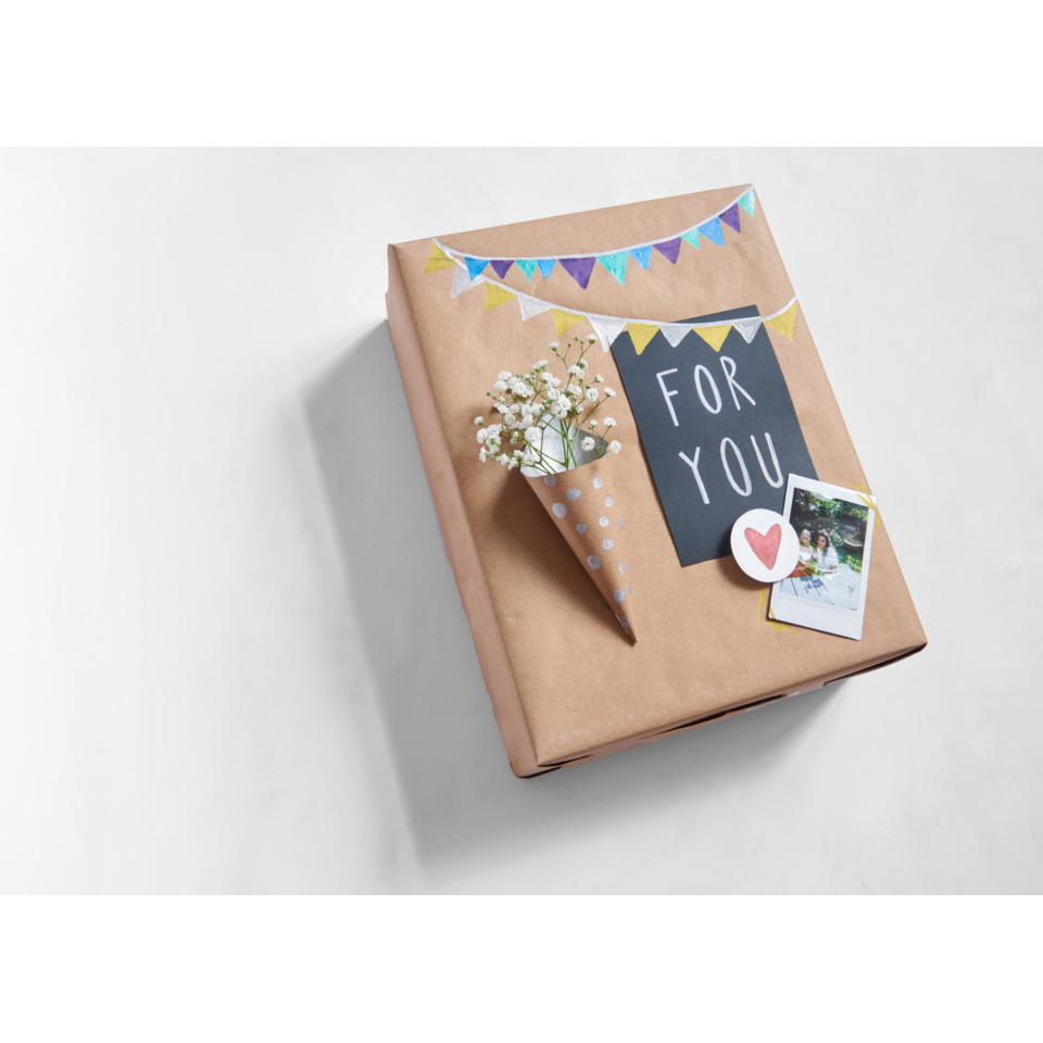 Geschenkverpackung, Paket, Blumenstrauß, Bänder, Herz