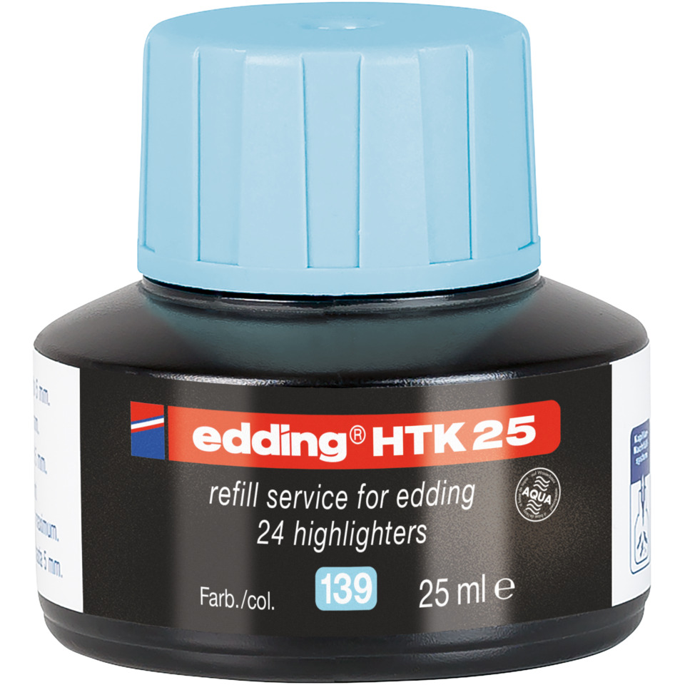 Highlighter-Tinte, Edding HTK25, 25 ml, Nachfüllflasche, Farbcode 139 blau