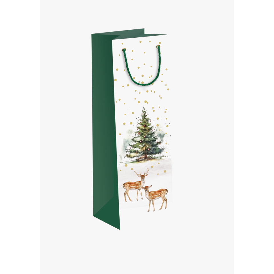 Geschenktüte, Weihnachtsdesign, Weihnachtsbaum, Hirsche, Dekoration