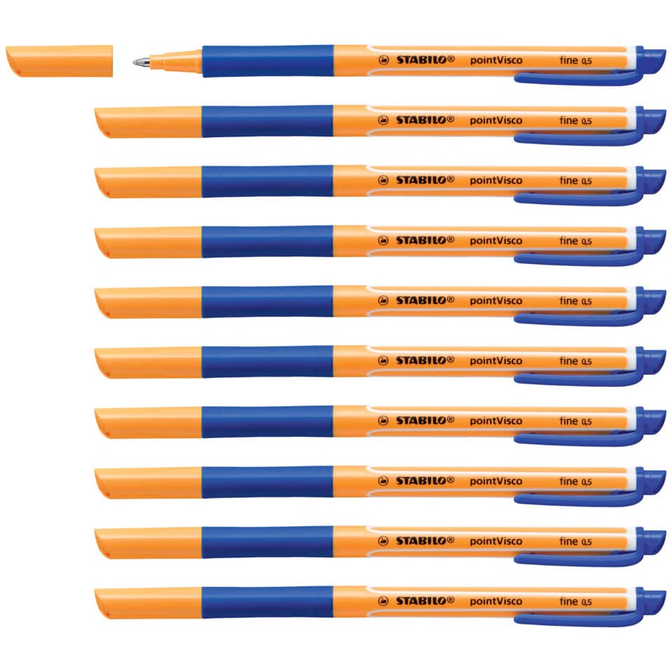 Kugelschreiber, Stabilo, PointVisco, Klein, Oranje/Blau
