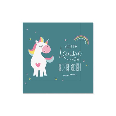 Motivserviette Zoofreunde - Unicorn, 33 x 33 cm, 3-lagig FÜR DICH 130582