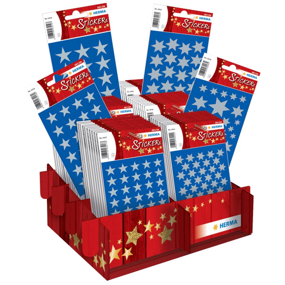 Weihnachtssticker Sterne, silber sortiert HERMA 15279
