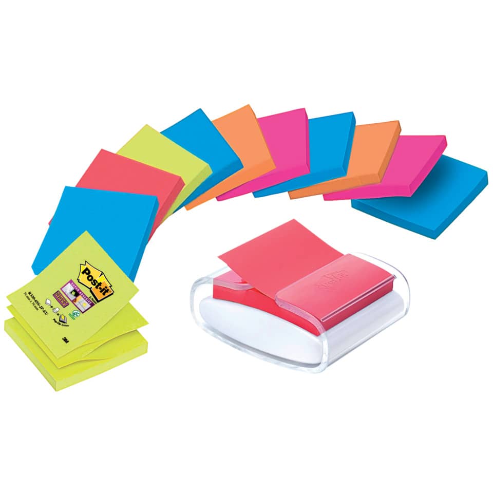 Post-it notes, Sticky notes, Farbige Notizzettel, Markierungsnotizen, Notizspender