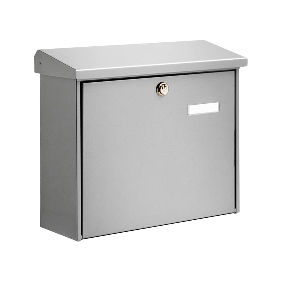 Postbox, Schmuckkasten, Briefkasten, Metall, Schwarz/silber