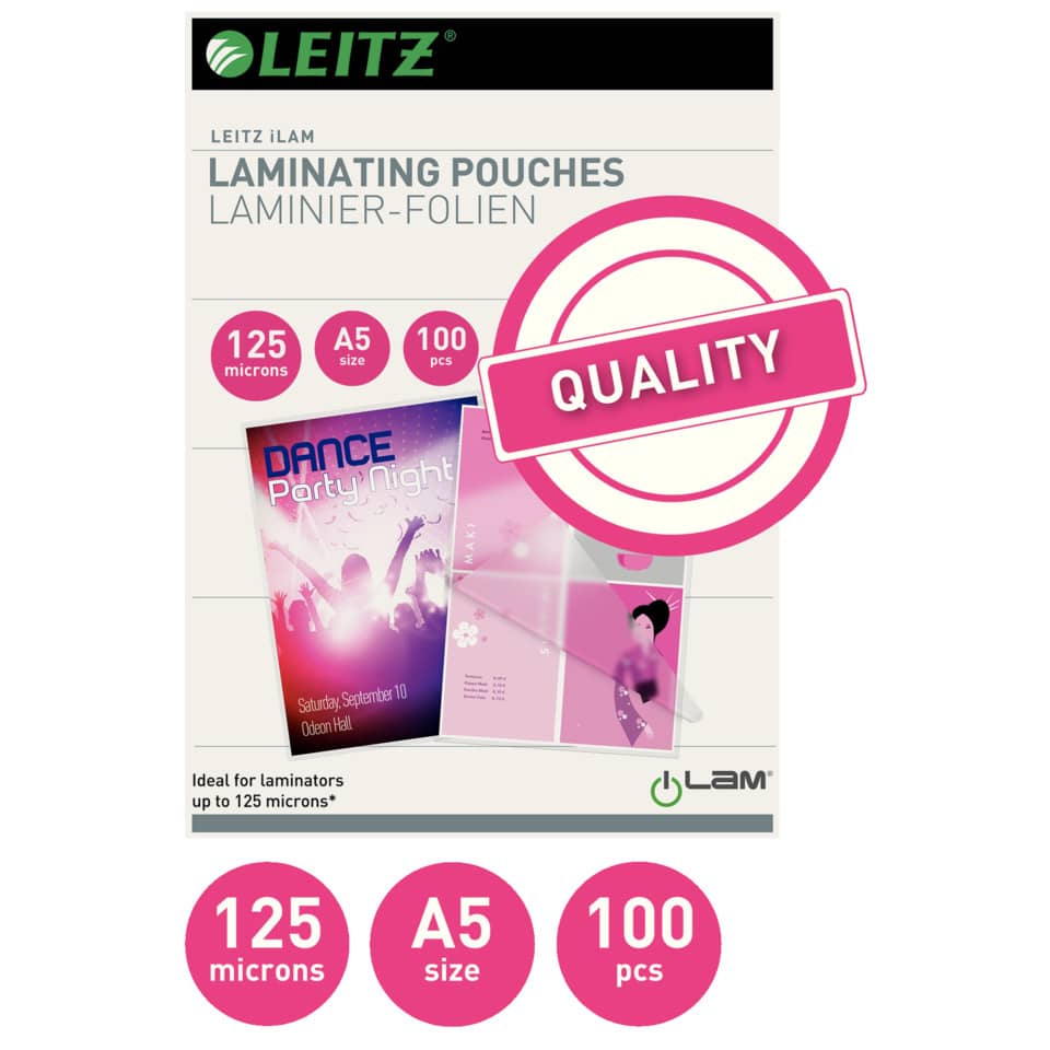 Laminierfolien, A5 Größe, 125 Mikron, 100 Stück, transparent