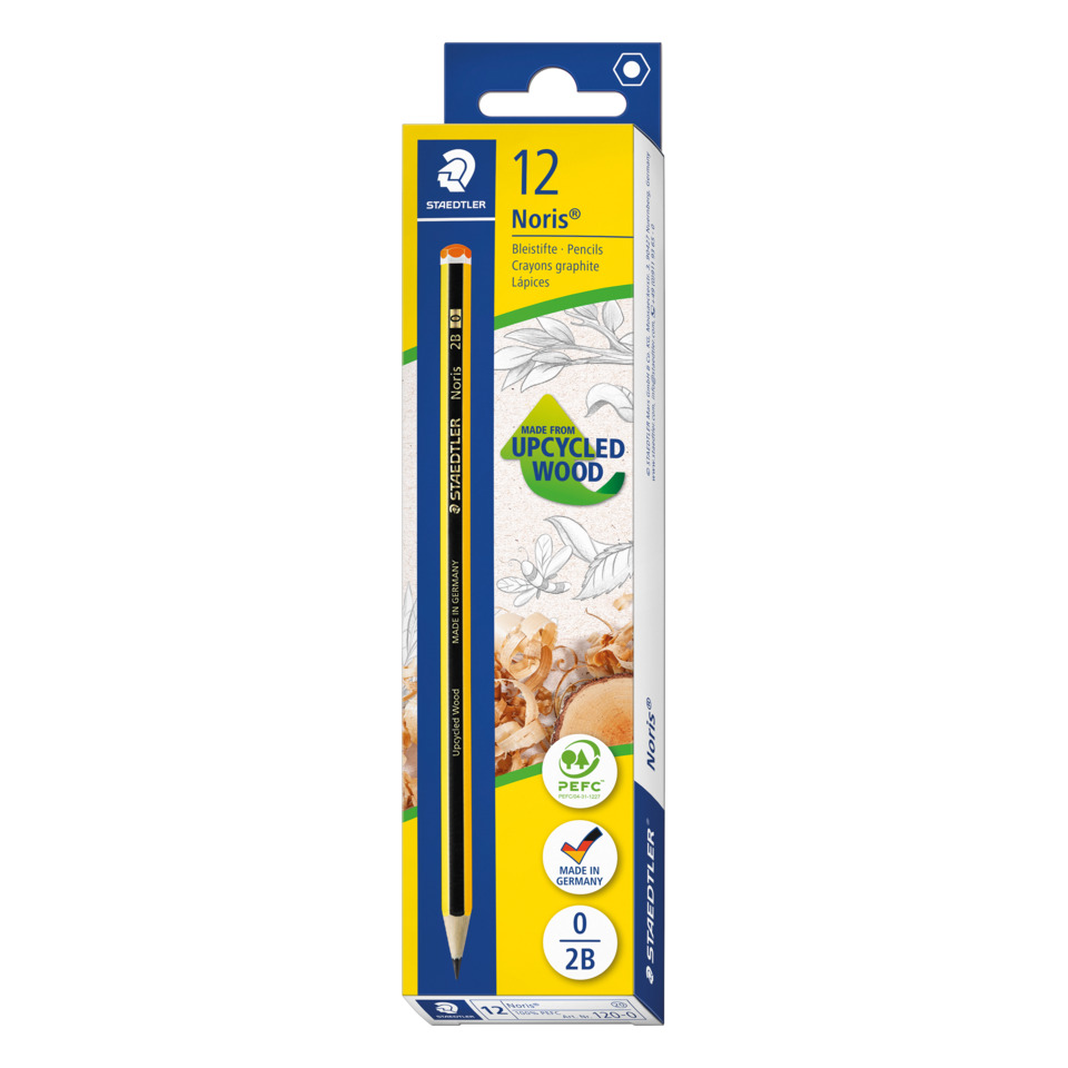 Bleistift, Noris, Upcycled Wood, 12er Pack, Graphitstift