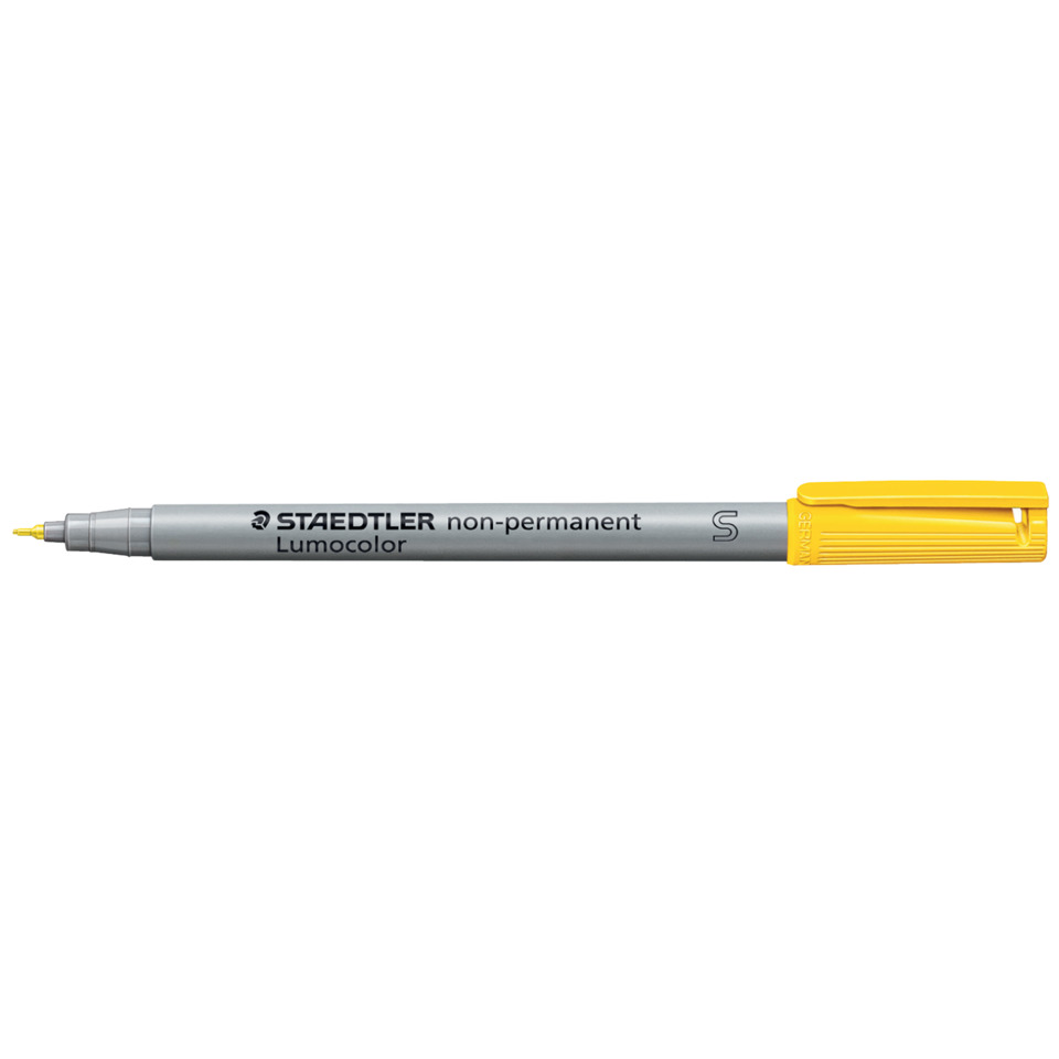 Marker, Filzstift, Grau, GelbeKappe, nicht dauerhaft, Marker, Permanent, Lumocolor, Feiner Punkt, Yellower Kappen