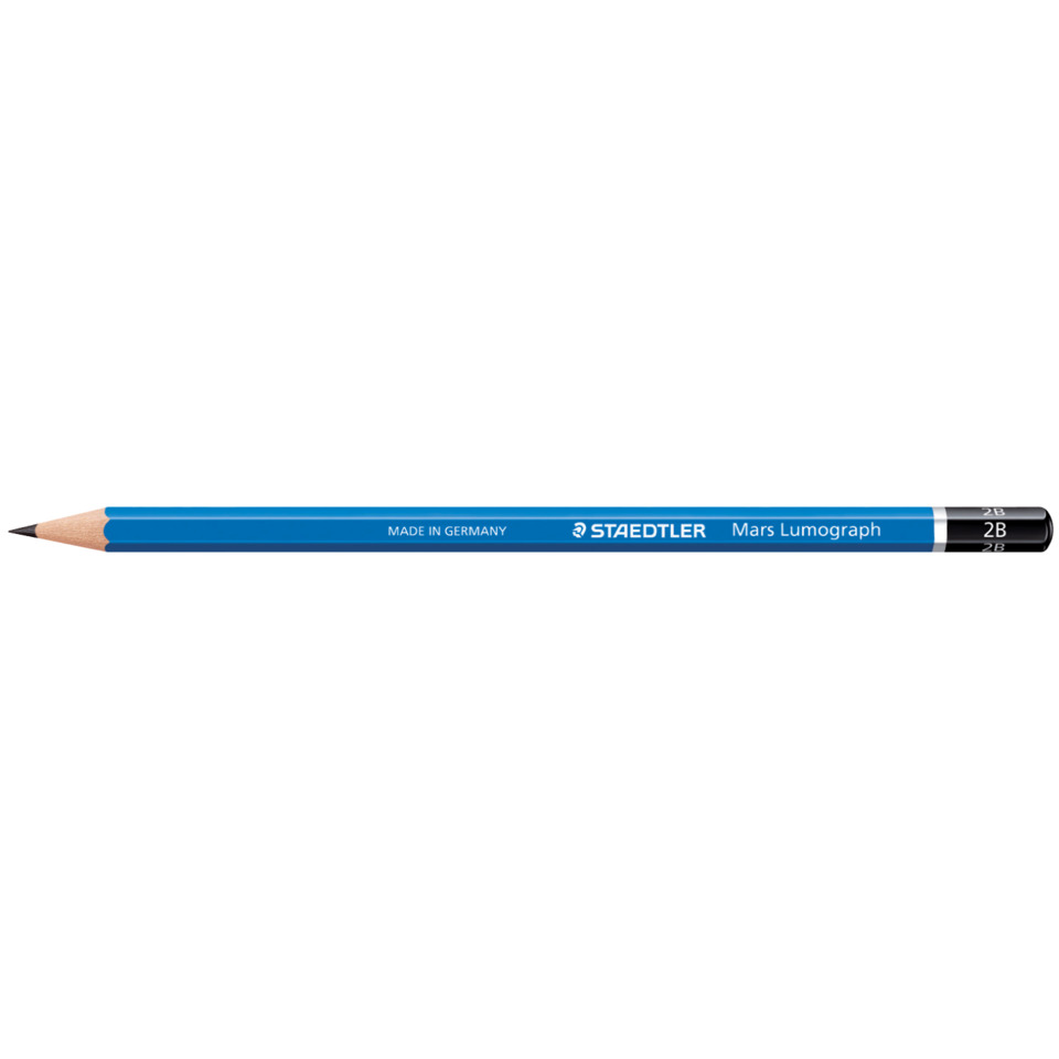 Bleistift, 2B, Mars Lumograph, Staedtler, Bleistift blau
