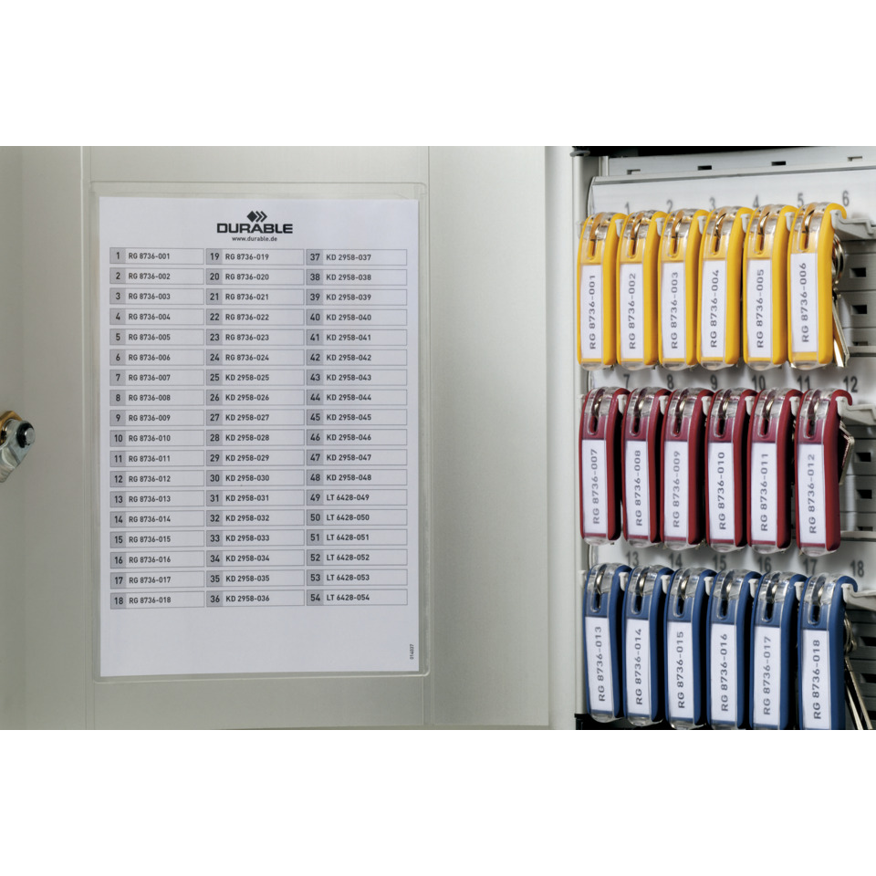 Schlüsselanhänger, Organisationswerkzeug, Kunststoffband, Sortierband, Katalog