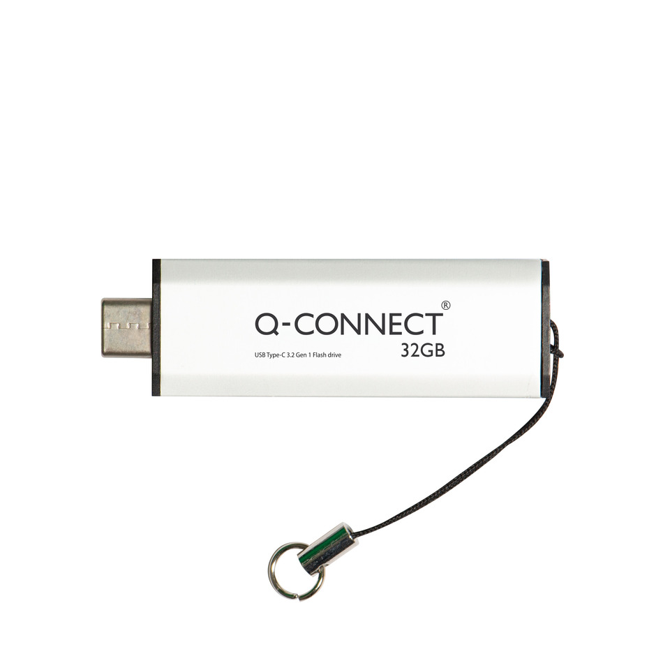 USB-Stick, Q-Connect, 32GB, USB Type-C, Schlüsselband