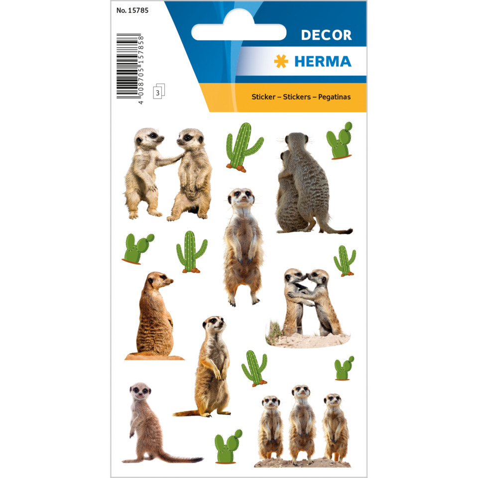 Meerkat, Erdmännchen, Kaktus, Sticker, Tierfigur