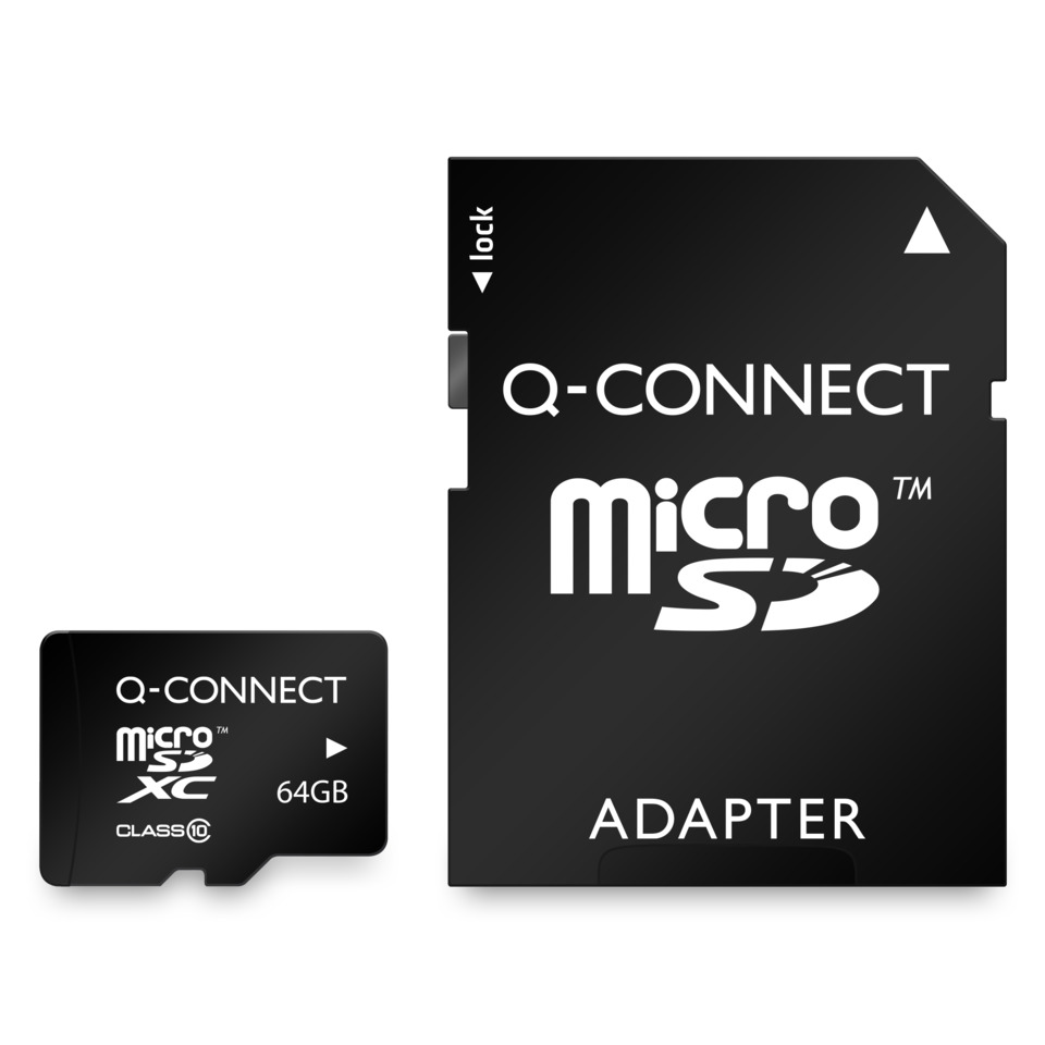 microSD, Adapter, 64GB, Q-Connect, Class 10