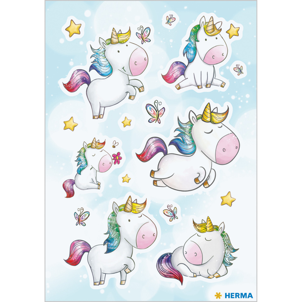 Einhorn, Aufkleber, Kinderzimmer, Wolke, Sterne