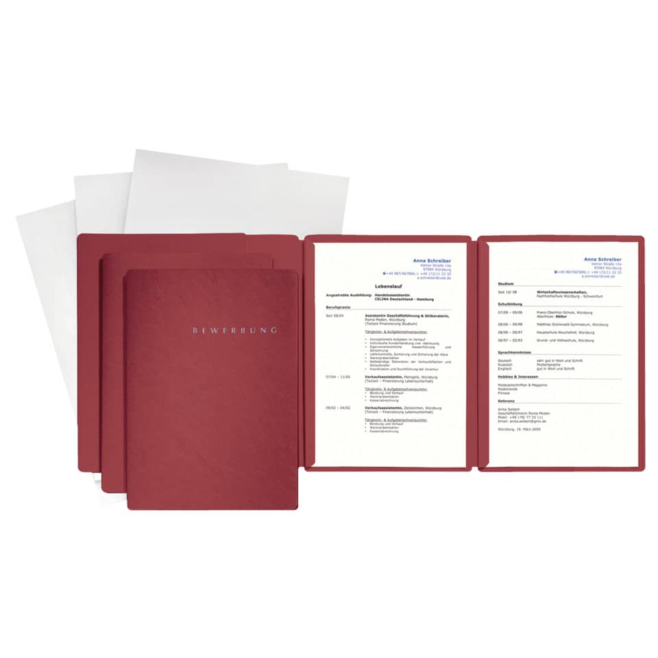 Bewerbungsset Special Basic, 3-teilig, rot PAGNA 22028-01