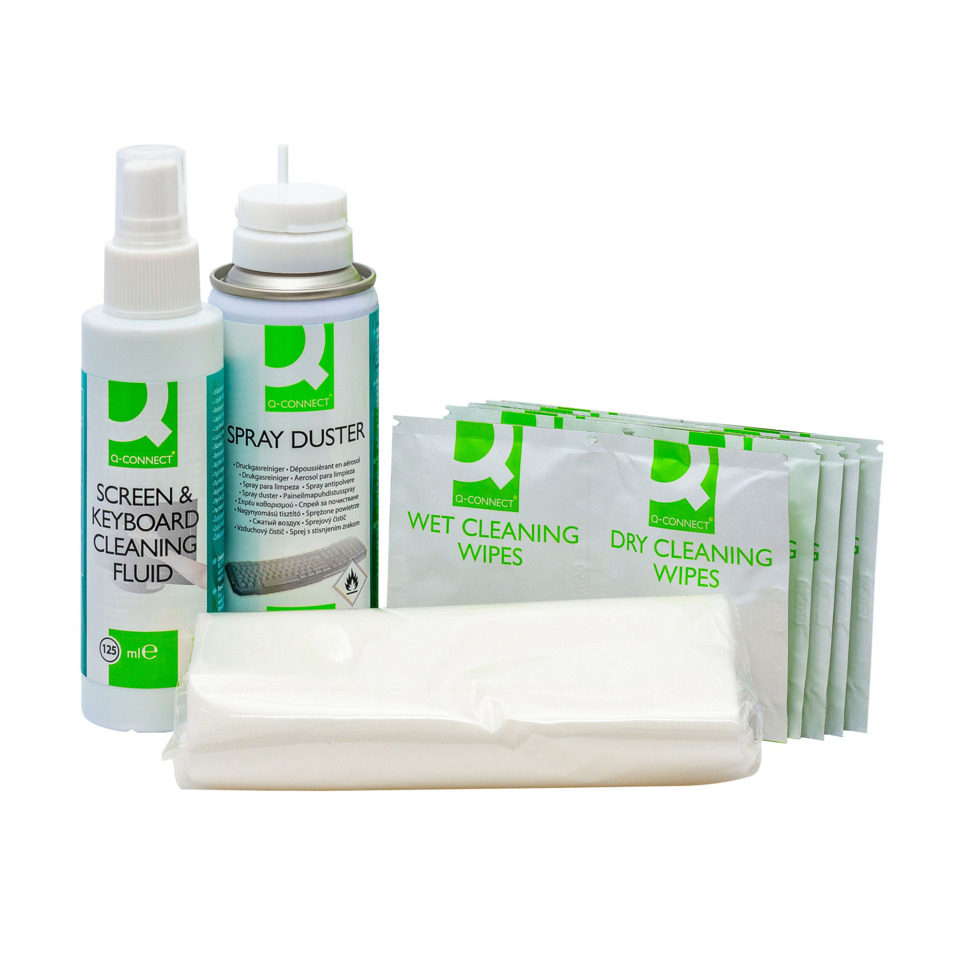 Bildschirmreinigungsflüssigkeit, Tastaturreiniger, Spray-Duster, Feuchttücher, Staubentferner-Set