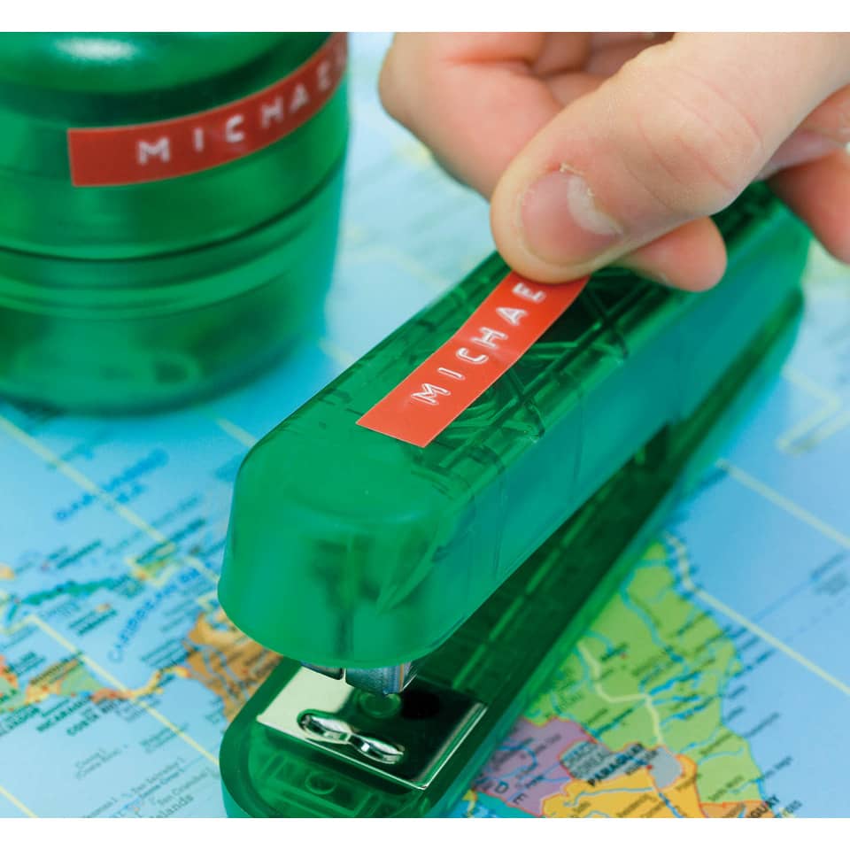 stapler, rotband, grün, Taftelstanze, Weltkarte
