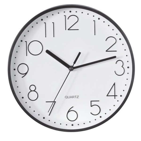 Wanduhr PG-220, 3 Zeiger, schwarze Ziffern und Zeiger, schwarz