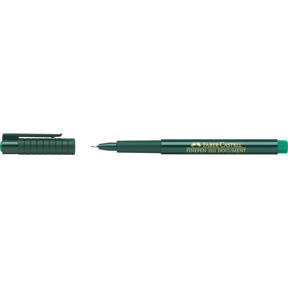 Fineliner, Dokumentenkappe, Grün, Faber-Castell, Spitze