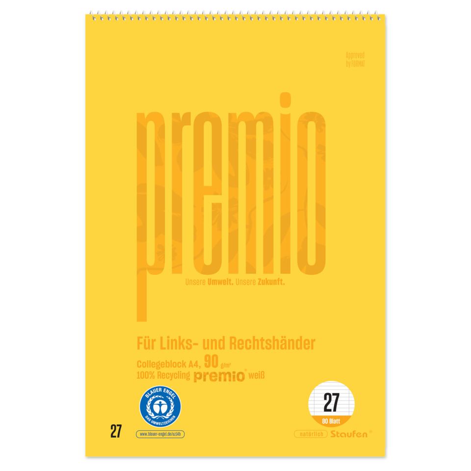 Notizblock, Notizbuch, Papierblock, Gelb, A4-Blatt