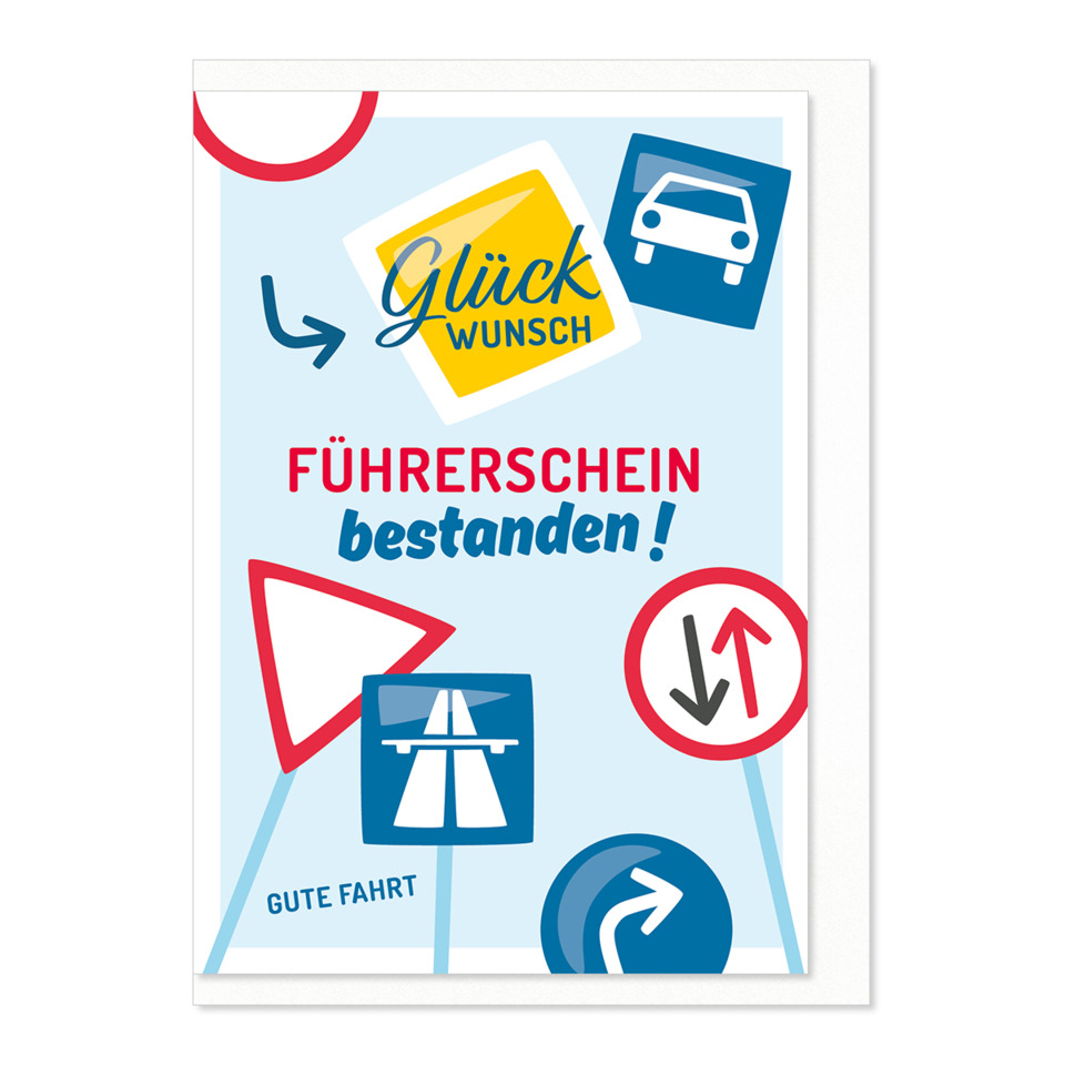 fahrschein, verkehrsschilder, autografik, glück wunsch, bestanden