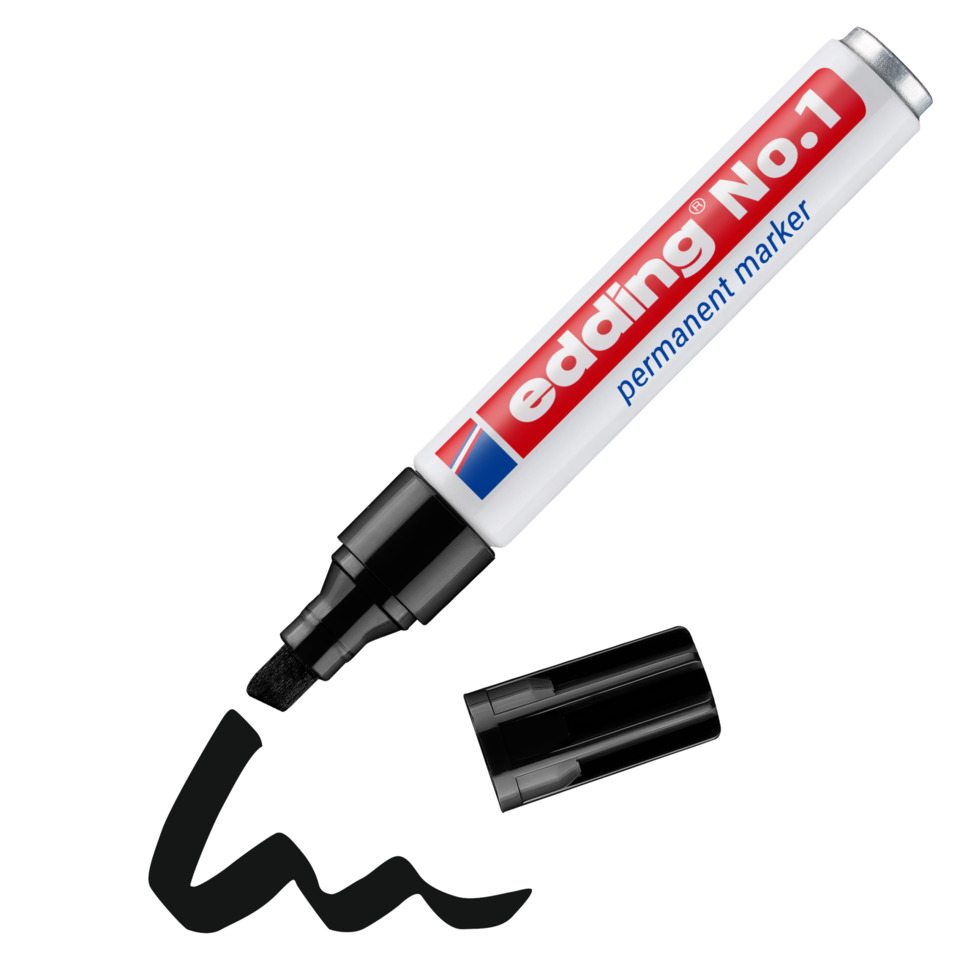 Permanentmarker, Markerstift, Tintenmarker, Schraubenkappe, Schwarz
